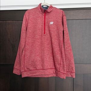 Adidas Men’s Wisconsin Badgers Climawarm Quarter Zip Fleece Pullover Top size XL